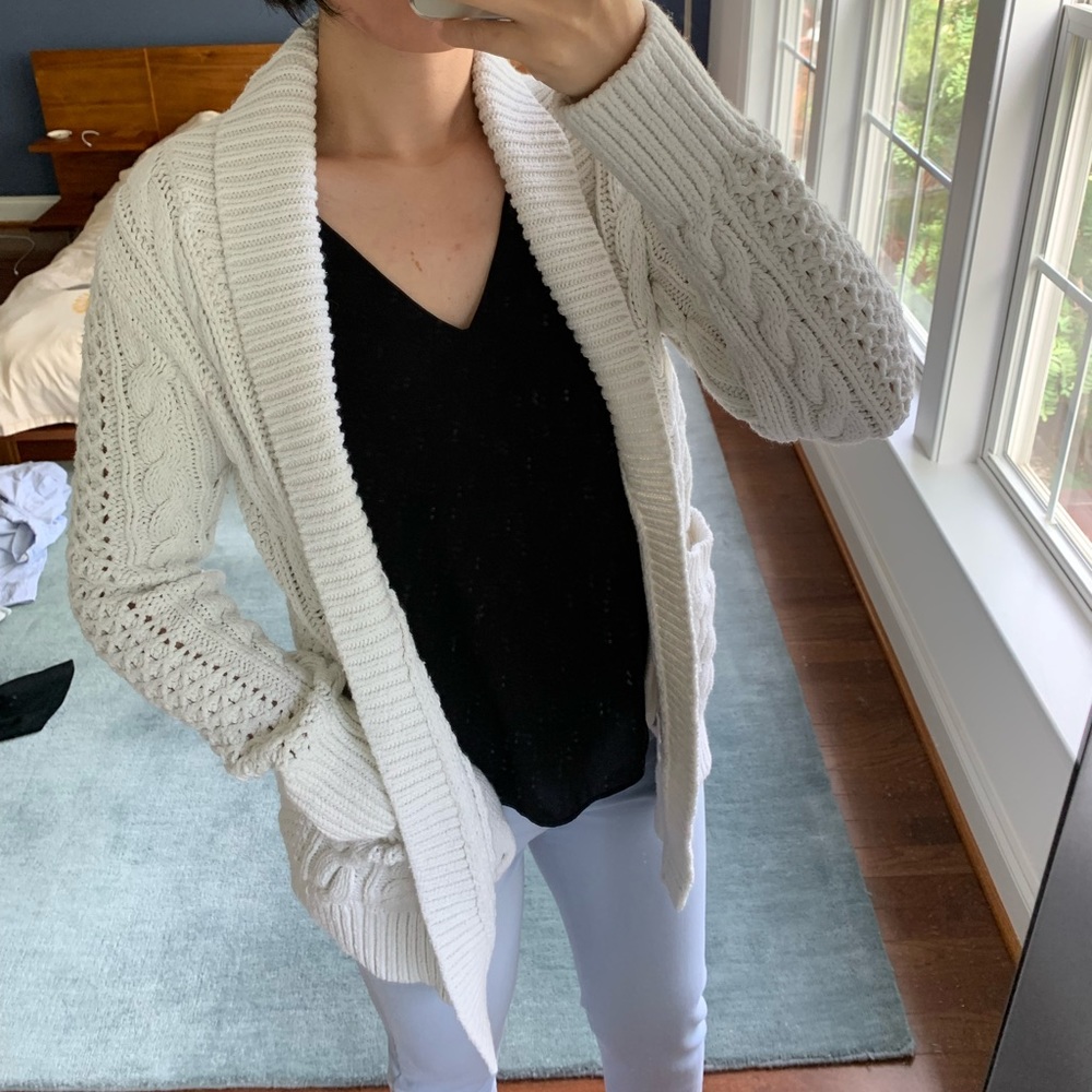 Michael by Michael Kors Cream Knit Coat